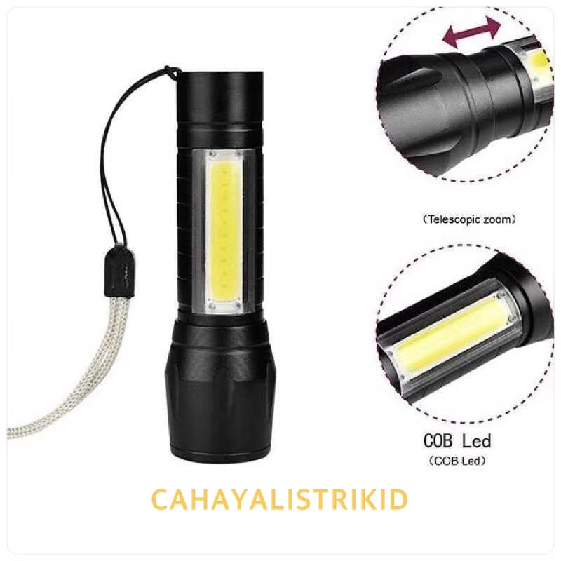 Jual Senter Led Cas Super Terang Jarak Jauh Cob Mode Emergency