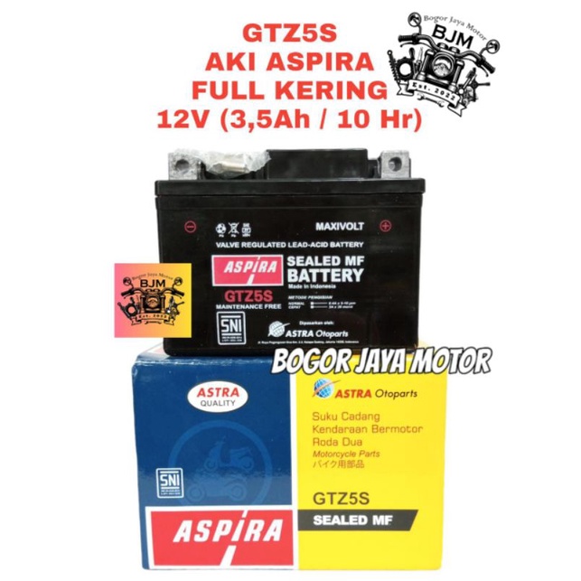 Jual AKI ASPIRA GTZ5S SEALED MF FULL KERING AKI FULL KERING MURAH AKI