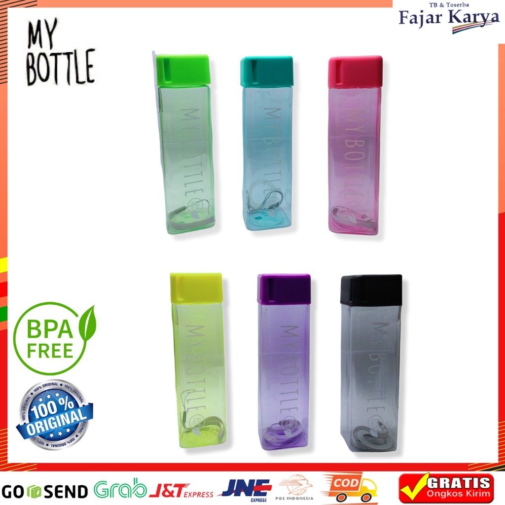 Jual Botol Minum My Bottle Persegi Clear Warna My Bottle Kotak My