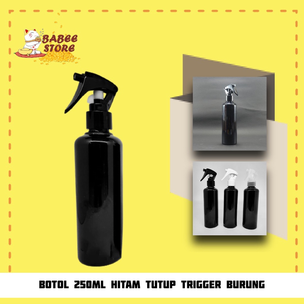 Jual BOTOL 250ML HITAM TUTUP SPRAY TRIGGER BURUNG N24 BOTOL 250ML