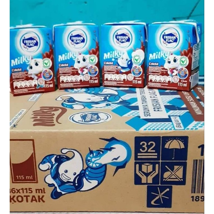 Jual Susu Frisian Flag Milky UHT Rasa Coklat Strawberry 115ml