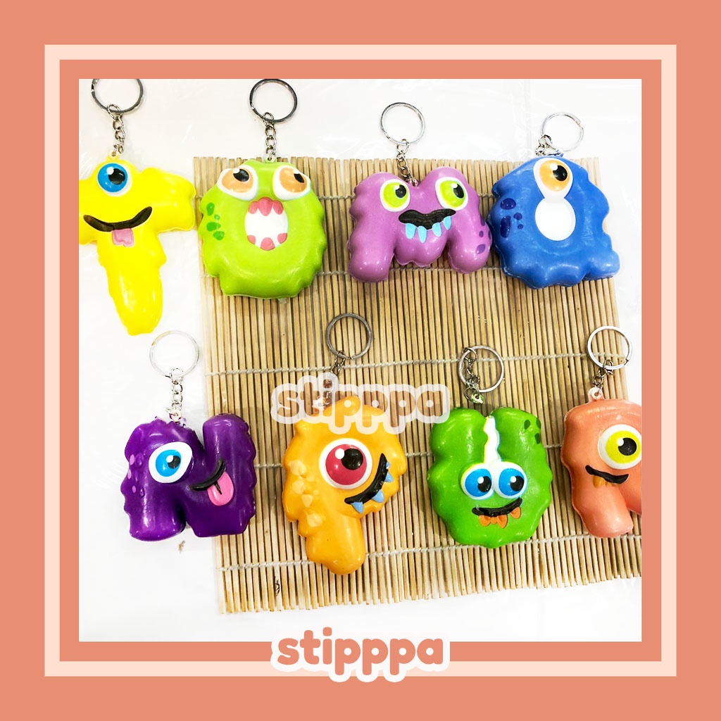 Jual Stipppa Gantungan Kunci Squishy Karakter Huruf Koleksi Souvenir