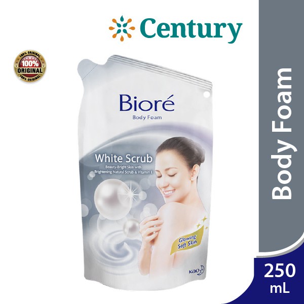 Jual Biore Body Foam Whitening Scrub Refill 250ml Sabun Cair Body