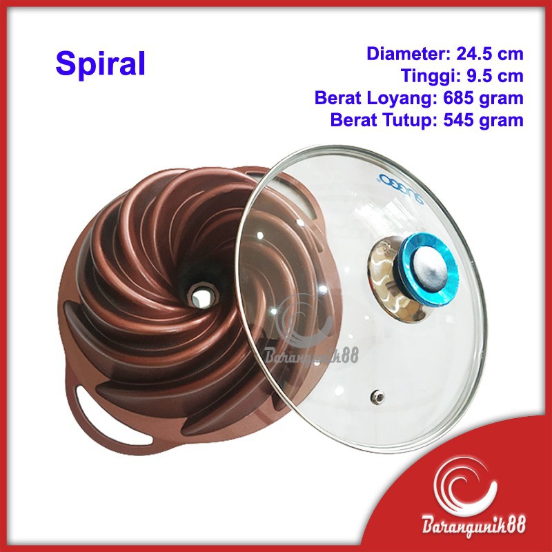 Jual Loyang Kue Spiral Diamond Windspout Tornado Marmer Anti Lengket 24