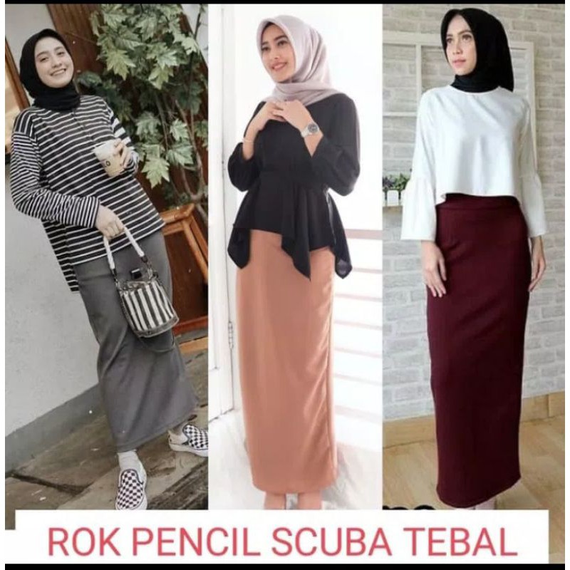 Jual ROK SPAN SCUBA PREMIUM ROK SLIM SCUBA TEBAL Shopee Indonesia