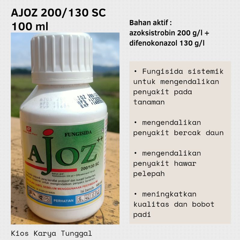 Jual Fungisida AJOZ 100ml Bahan Aktif Double Azoksistrobin