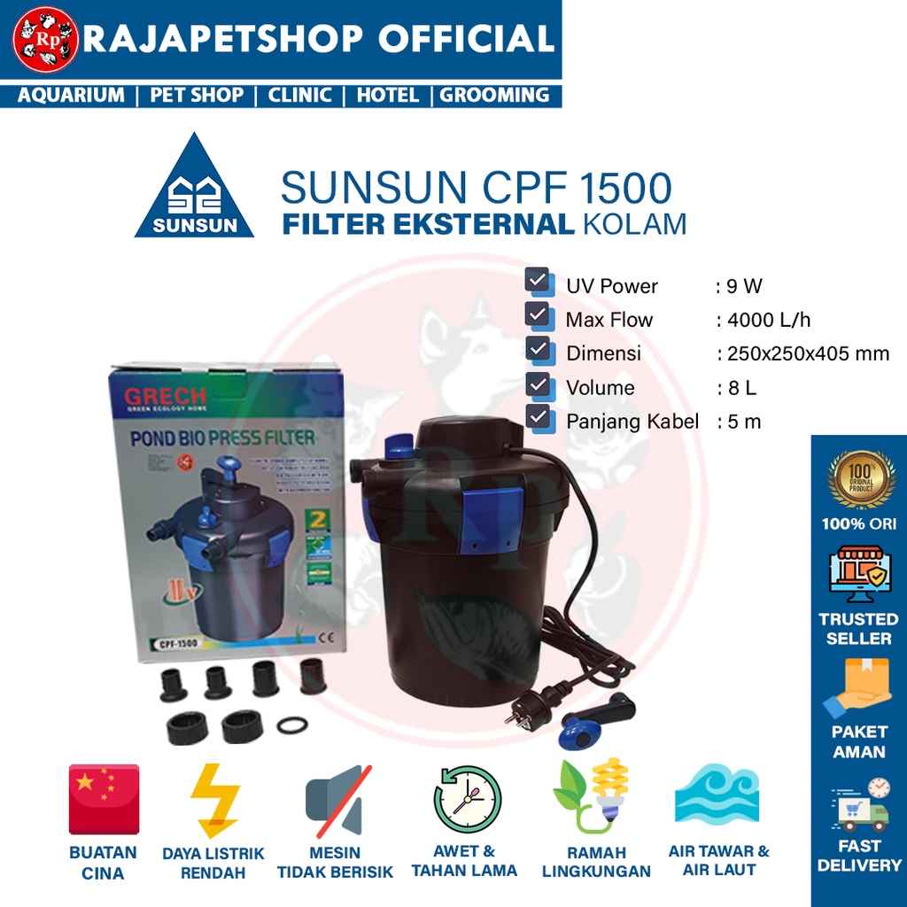 Jual EXTERNAL FILTER SUNSUN GRECH CPF 1500 CANISTER FILTER