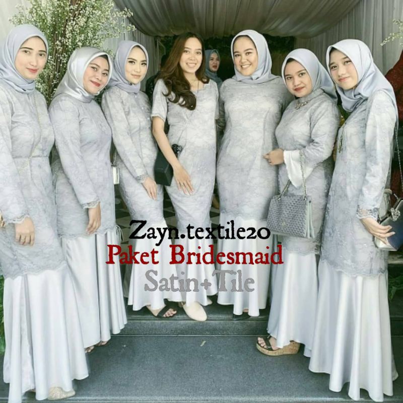 Jual Paket Bridesmaid Satin Tile Paket Seragaman Keluarga Nikahan