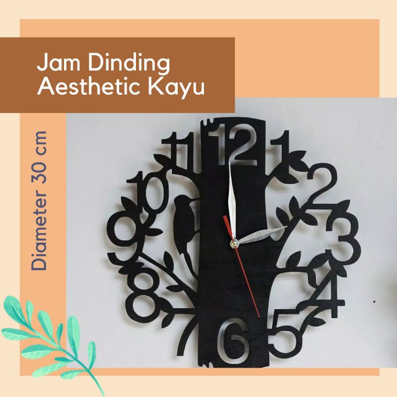 Jual Jam Dinding Aesthetic Kayu Jam Dinding Kayu Jam Kayu Jam