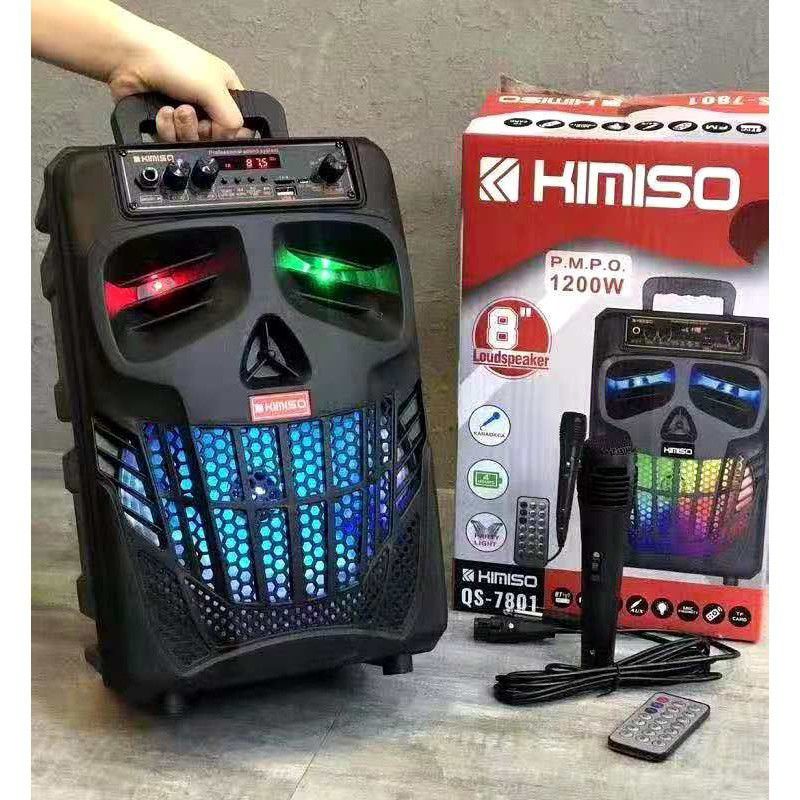 Jual COD SPEAKER BLUETOOTH X BASS KIMISO 8 INCH QS 7801LED PLUS MIC