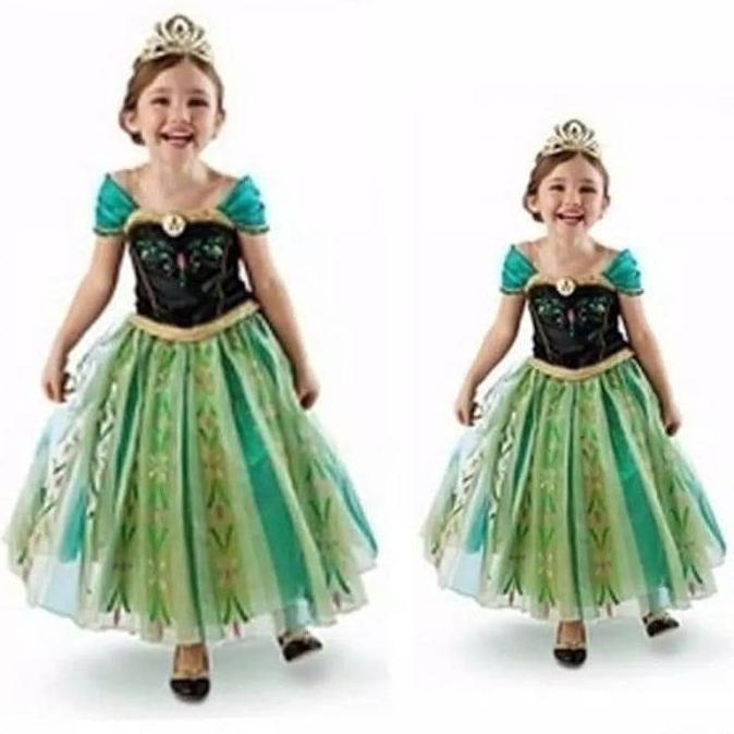 Jual Kostum Princess Anna Frozen Warna Hijau Baju Frozen Dress Ultah