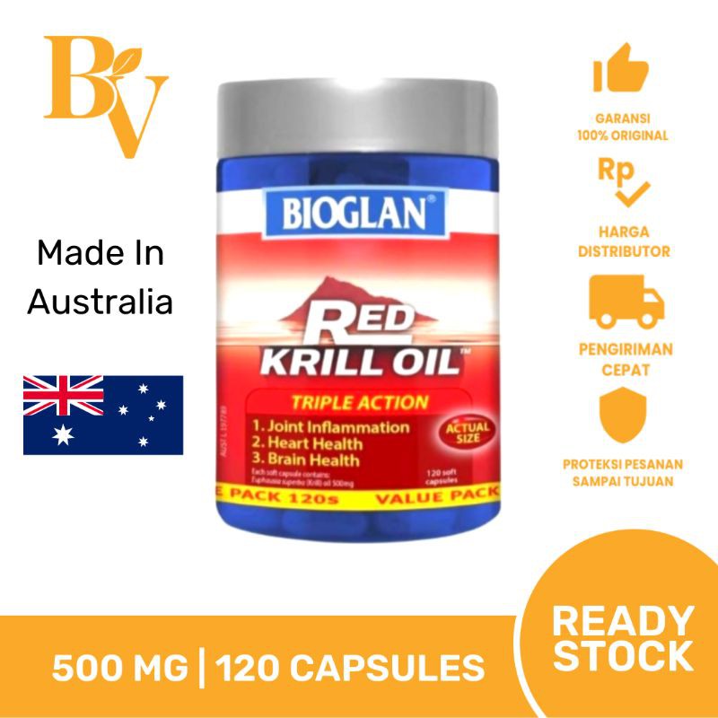 Jual Bioglan Red Krill Oil Triple Action 120 Kapsul 500 Mg Shopee