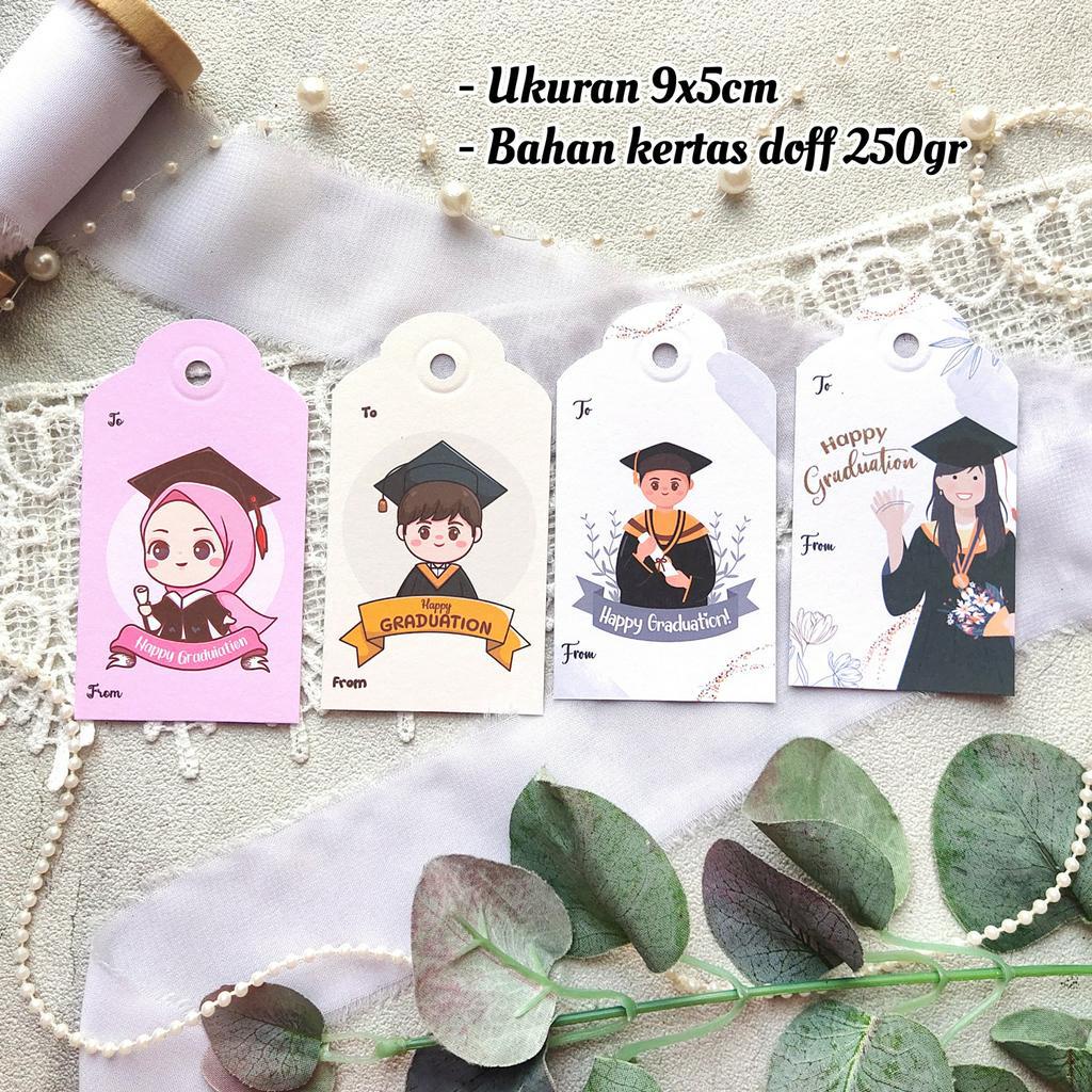 Jual Hangtag Graduation Wisuda Congratulation Happy Karikatur Character