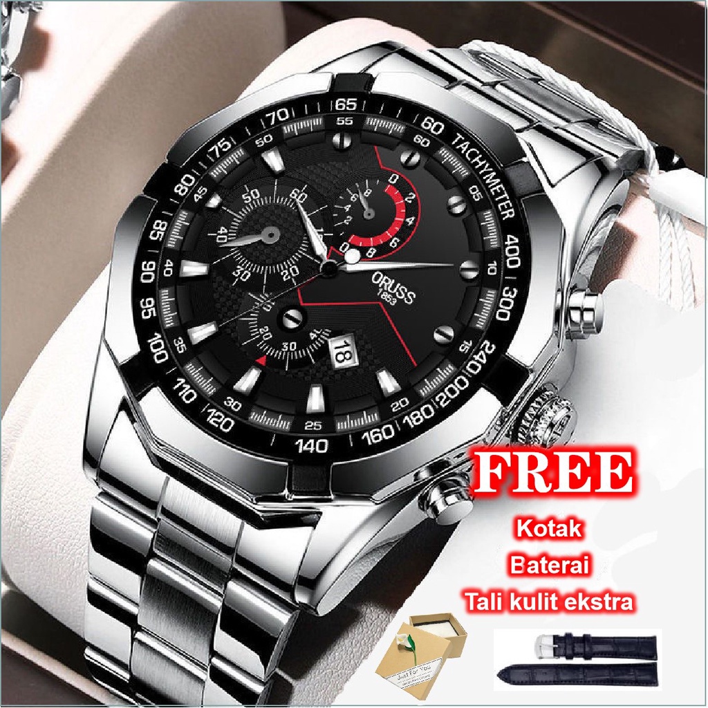 Jual Cod Jam Tangan Pria Anti Air Luxury Stainless Steel Baja Tahan