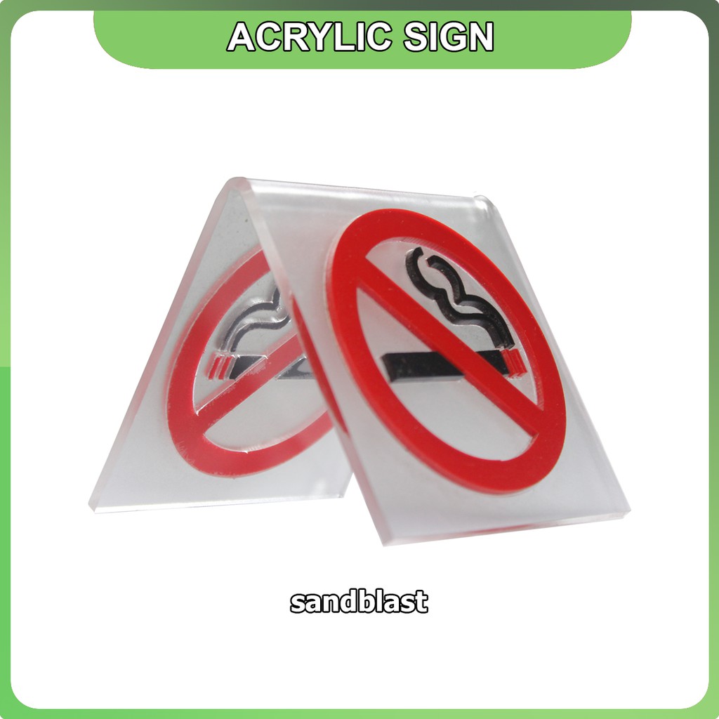 Jual No Smoking Sign Tanda Dilarang Merokok Bahan Acrylic Akrilik