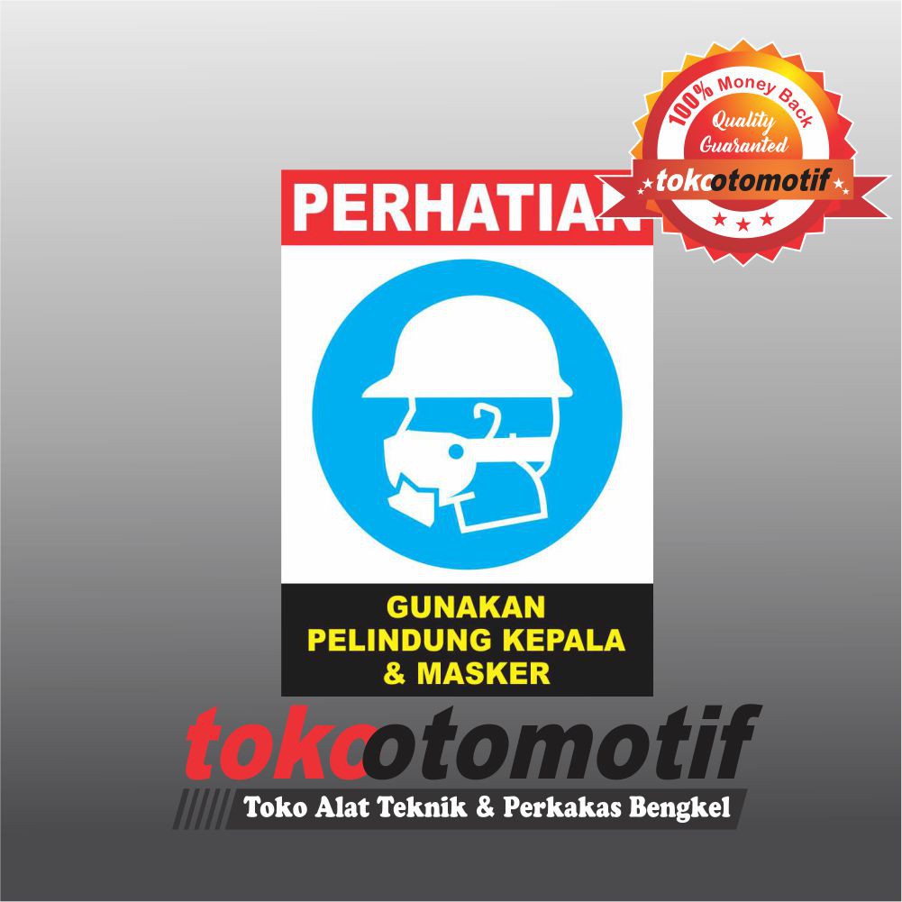 Jual Sticker Safety Sign K Gunakan Pelindung Kepala Masker Shopee