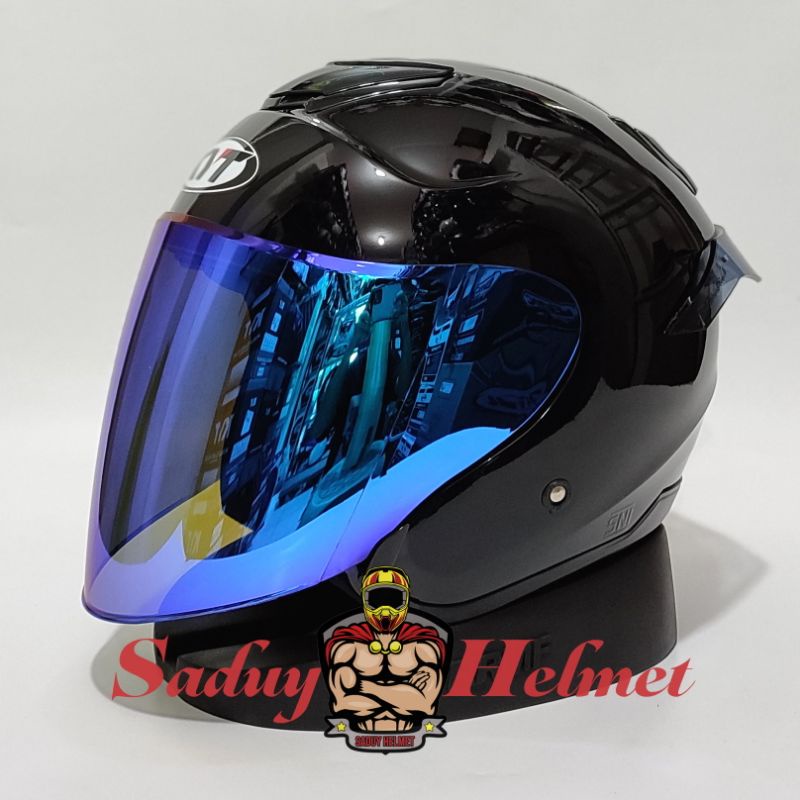 Jual HELM KYT KYOTO SOLID BLACK GLOSSY HITAM METALIK ORIGINAL PAKET