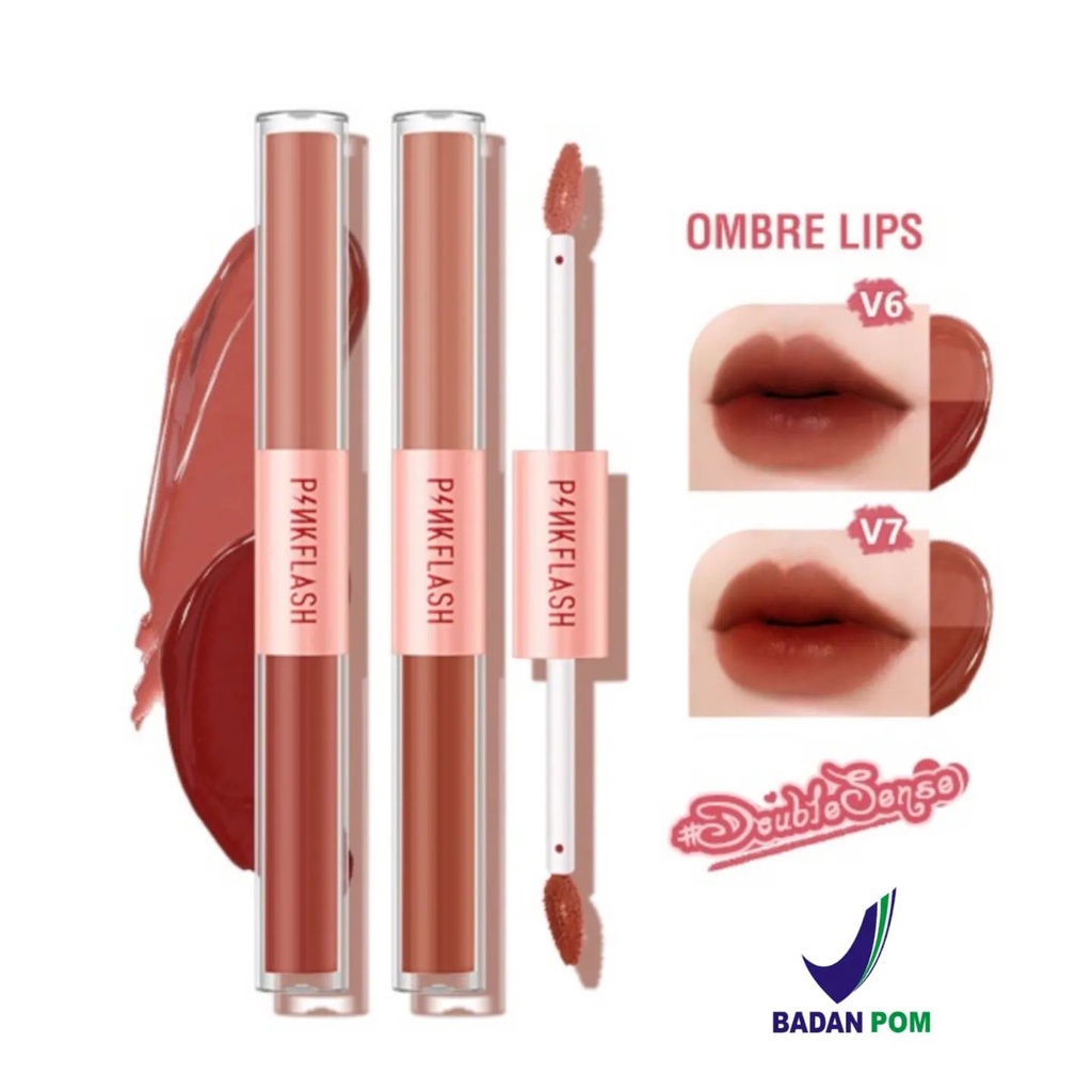 Jual Pinkflash Doublesense Lip Matte Velvet Tint Ombre Lips In