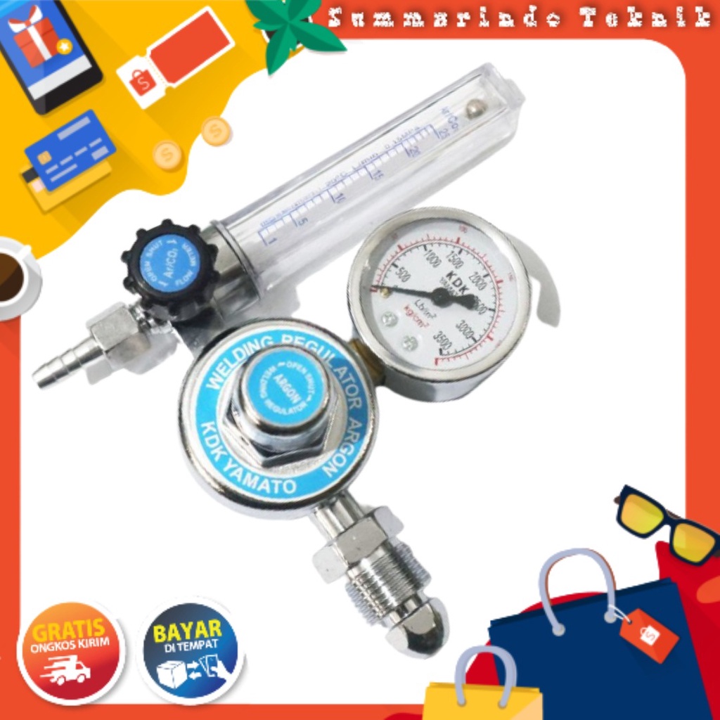 Jual Yamato Kdk Regulator Gas Argon Las Flowmeter Acc Tig Welder Mig