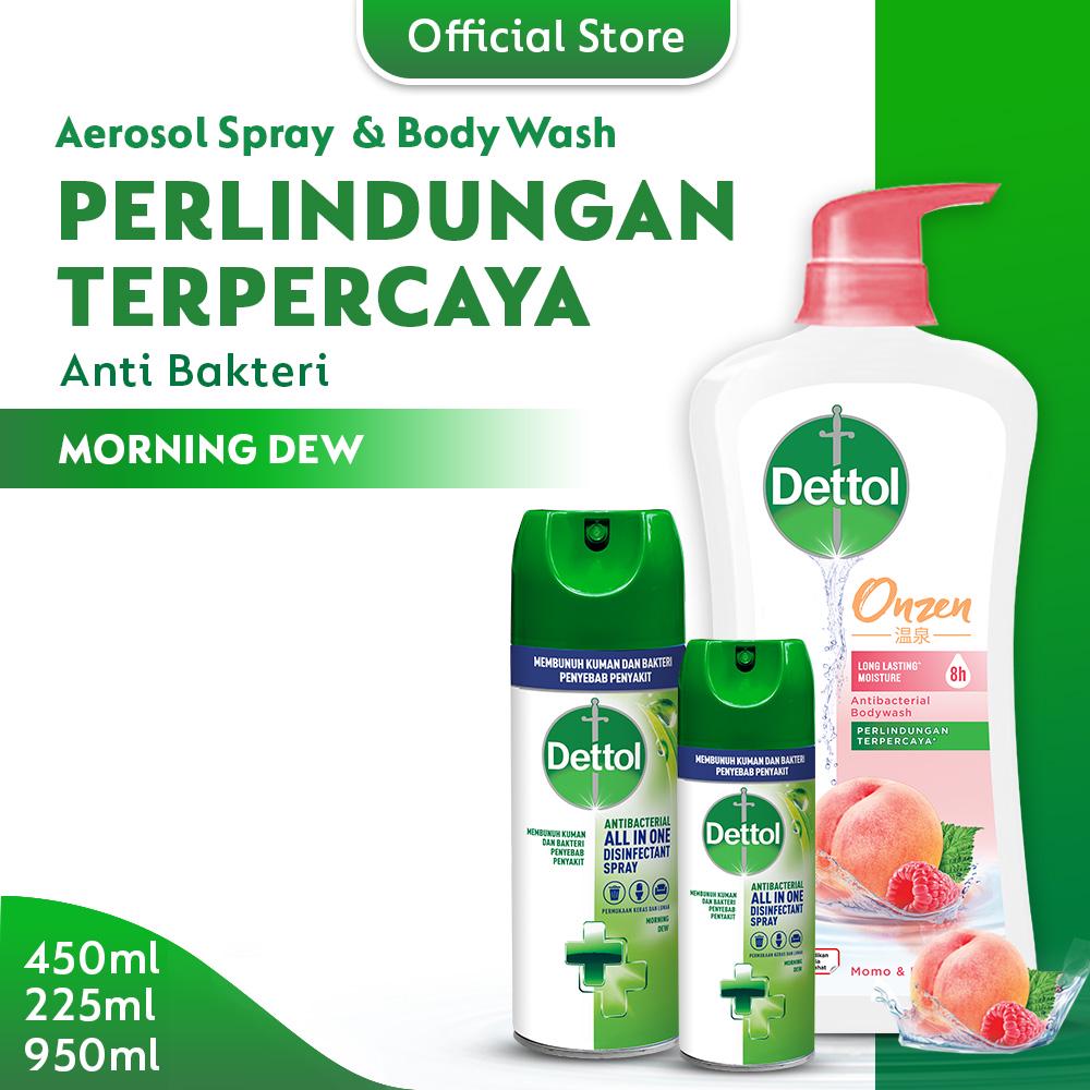 Jual Dettol Morning Dew Disinfectant Spray Onzen Raspberry Body Wash