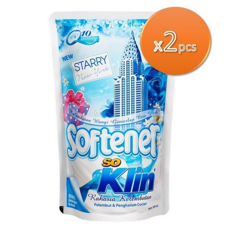 Jual So Klin Softener Biru Pouch 900ml Twinpack Shopee Indonesia