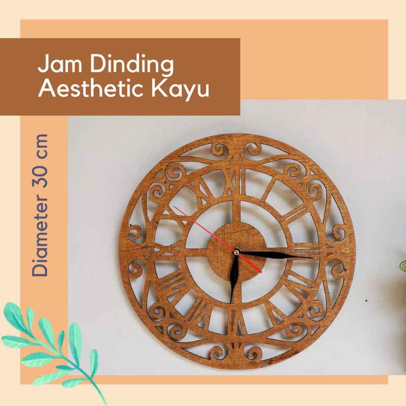 Jual Jam Dinding Aesthetic Kayu Jam Dinding Kayu Jam Kayu Jam