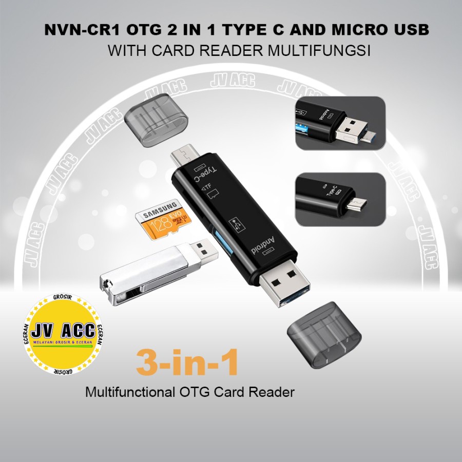 Jual Otg In Type C And Micro Usb With Card Reader Multifungsi In