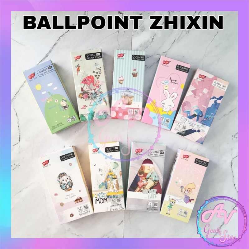 Jual Ballpoint 12pcs Pulpen Gel LOVEIN ZHI XIN 1Pak PULPEN ZHIXIN