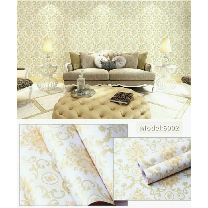 Jual Wallpaper Dinding Murah Wallpaper Sticker Motif Batik Gold Dasar