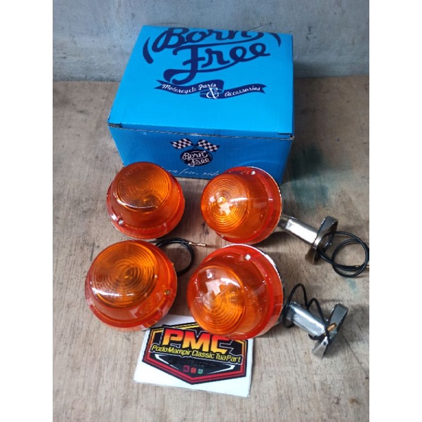 Jual Lampu Sein Sen Riting Bulat Besi Classic Klasik Kuning Standart