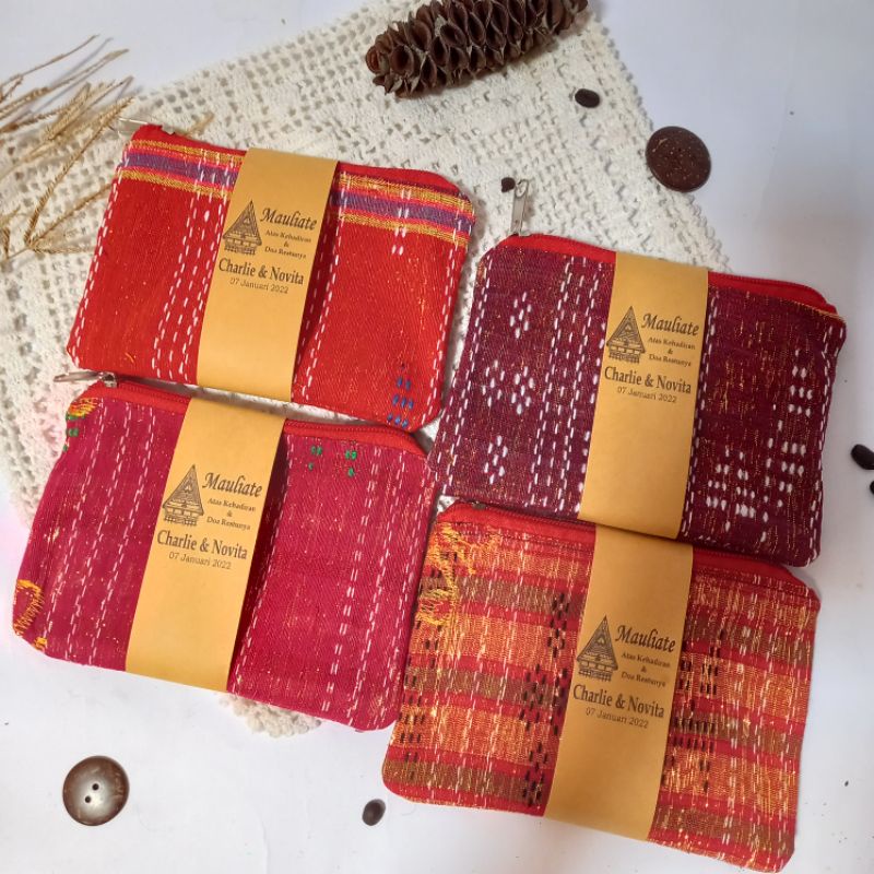 Jual Souvenir Pouch Ulos Souvenir Pernikahan Souvenir Dompet Etnik Ulos