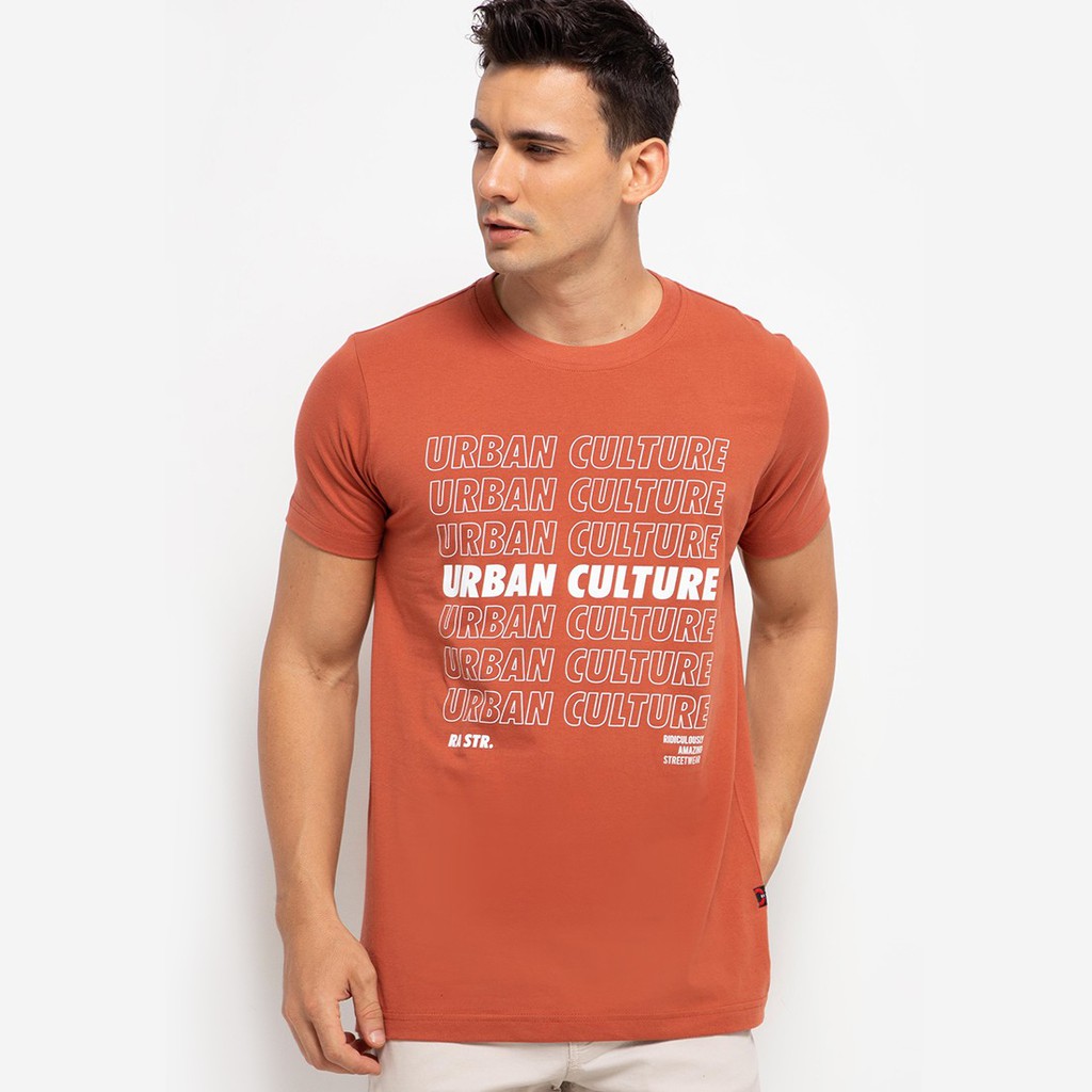 Jual Kaos Pria Tshirt Lengan Pendek Urban Culture Peach Ra Street