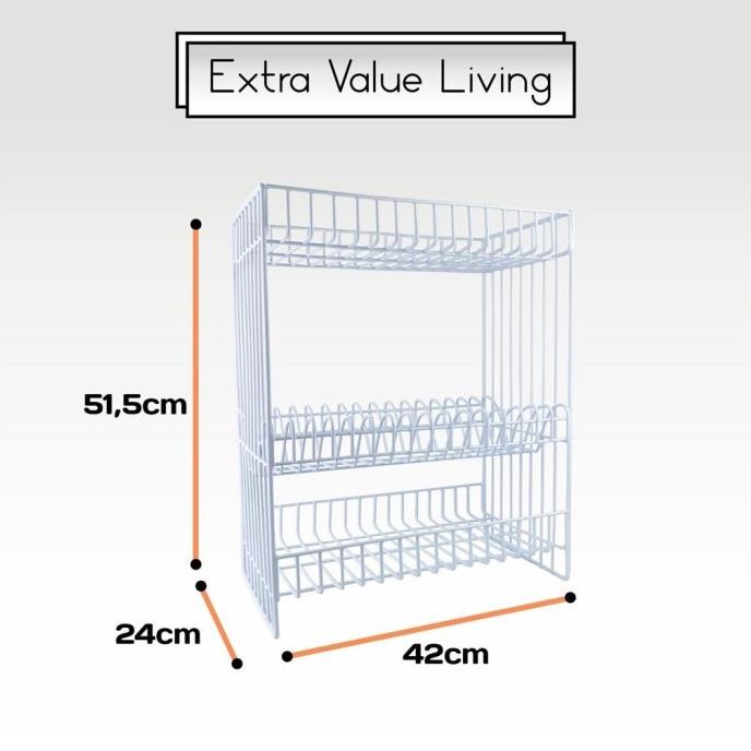Jual Ae05Z14 Modelline Rak Piring Besi 3 Susun Minimalis Evl Pt B30 Med