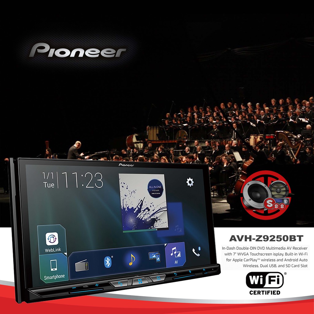 Jual Pioneer AVH Z9250BT Flagship Double Din DVD Built In Wi Fi