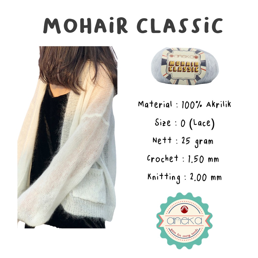 Jual Katalog Benang Rajut Katun Mohair Classic Mohair Polos