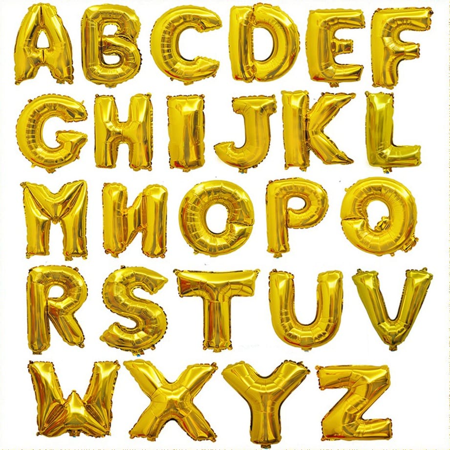 Jual Balon Foil Huruf Abjad Alphabet Gold A Z 40CM Harga 1 Pcs