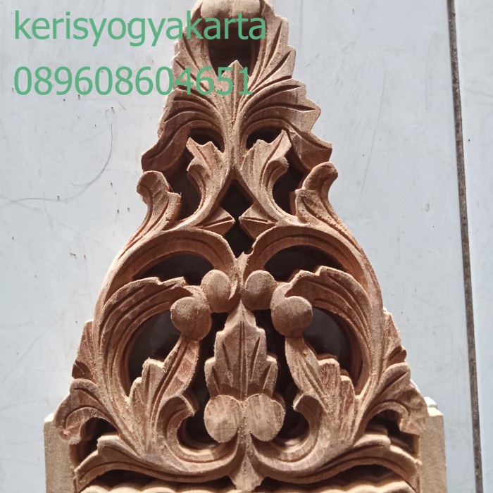 Jual Ornamen Ukir Tempel Soko Tiang Rumah Kayu Jati Khas Jepara Ukur