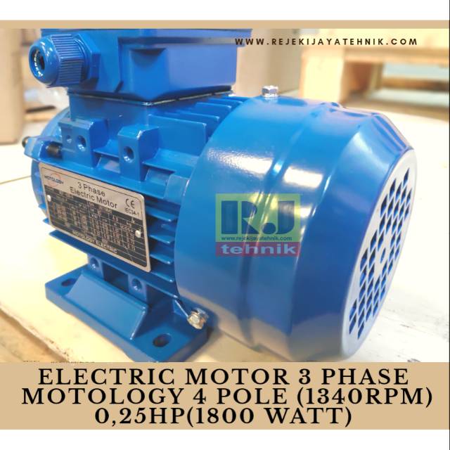 Jual Dinamo Electric Motor 3 Phase 0 18 KW Motology 4 Pole 0 25HP