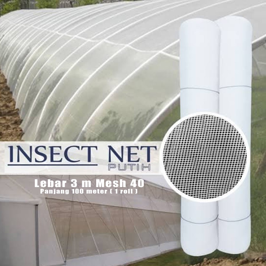 Jual Insect Net Screen Lebar 3m Mesh 40 Putih Jaring Penghalang