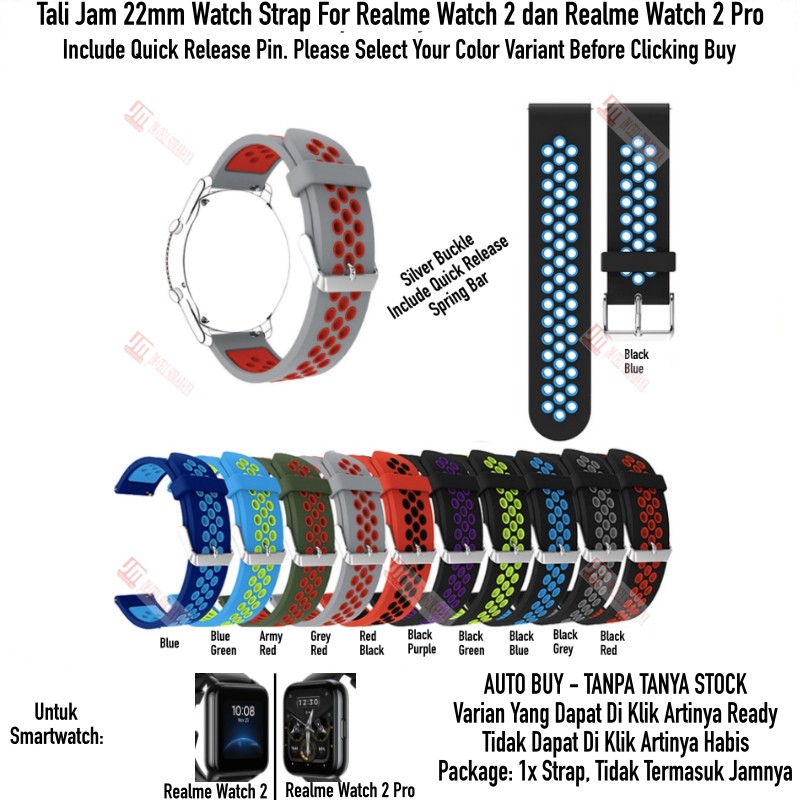 Jual NSB Tali Jam 22mm Watch Strap Realme Watch 2 Pro Rubber Sporty