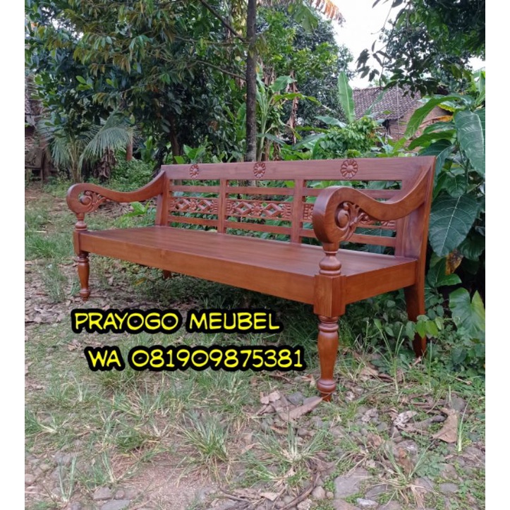 Jual Kursi Bangku Risban Vintage Antik Kuno Kayu Jati Daybed Bale