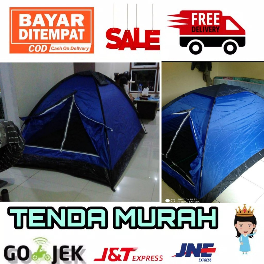 Jual Asli Bagus Tenda Camping Kemah Dome Kap Orang Warna Cerah