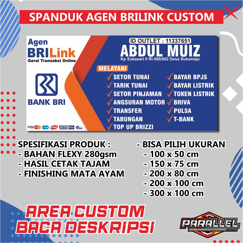 Jual SPANDUK AGEN BRILINK CUSTOM BANNER AGEN BRILINK CUSTOM Shopee