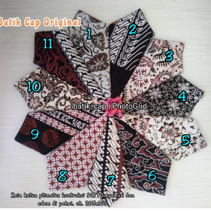 Jual Kain Batik Cap Garutan Halus Warna Coklat Putih Coklat Hitam Kain