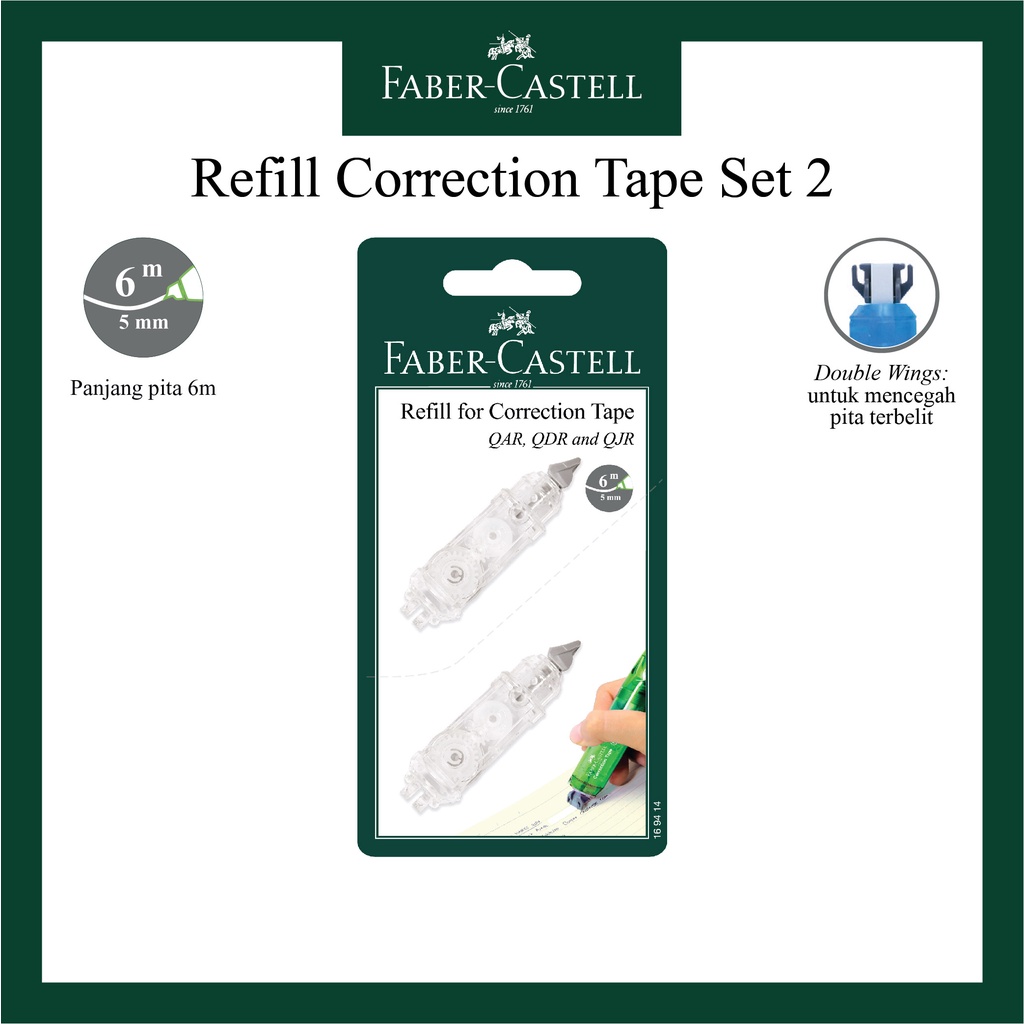 Jual Refill Correction Tape Faber Castell Tipe QAR QJR QDR Chameleon R1