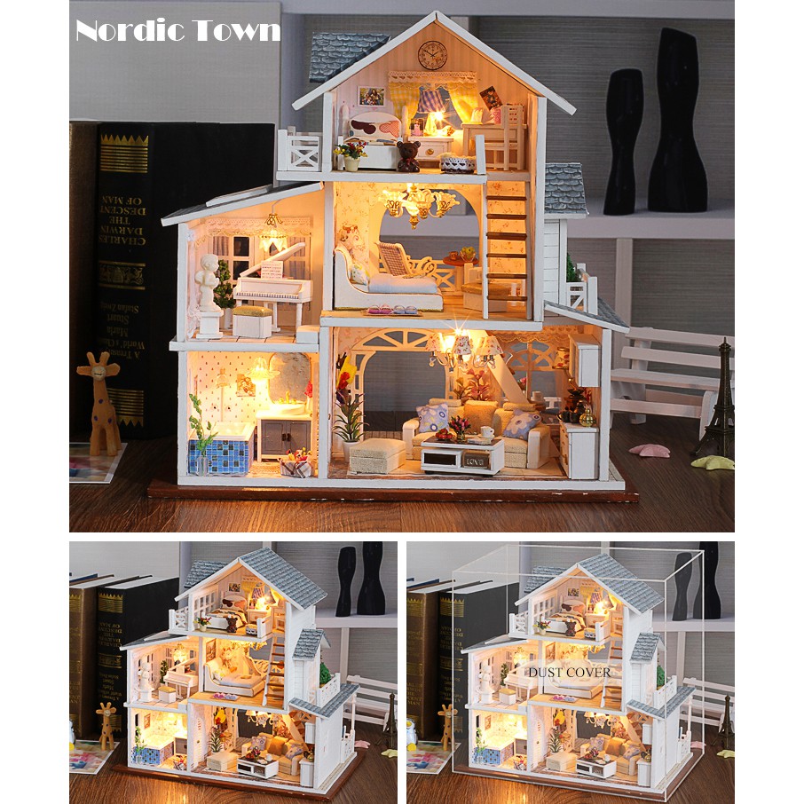 Jual Diy Miniatur Rumah Dollhouse D Art And Craft Nordic Town K