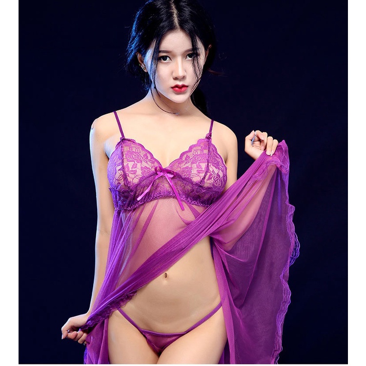 Jual YesIDO Pakaian Lingerie Sexy V Neck Model Renda Serat Mesh