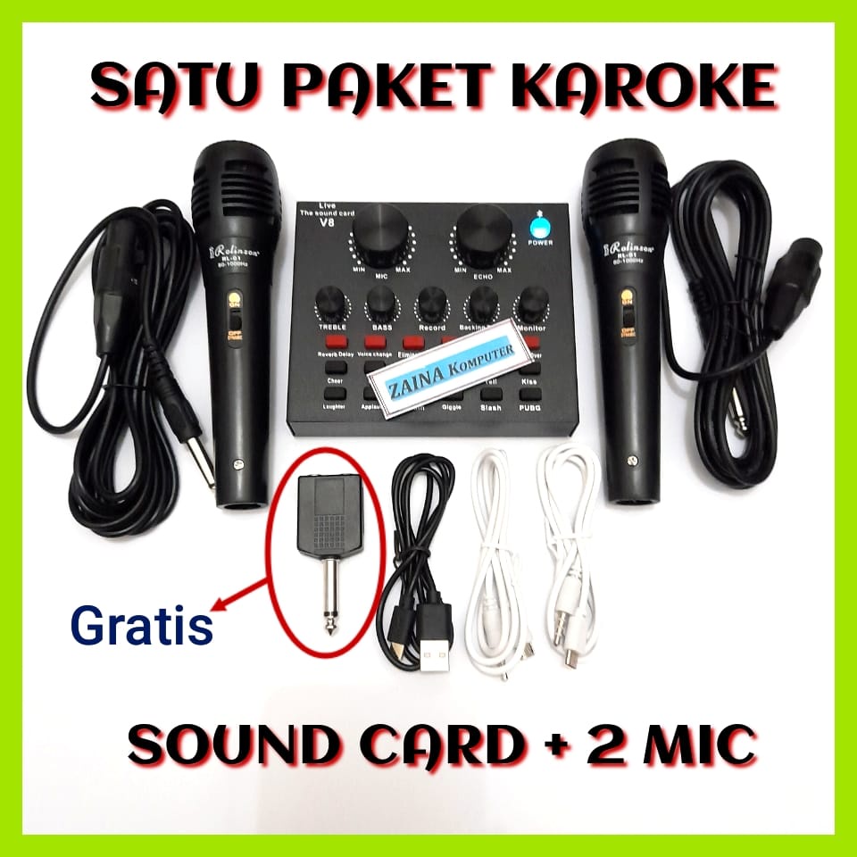 Jual ALAT KAROKE SATU PAKET Mixer Mini Mic Sondcad Sonkad Soundcard