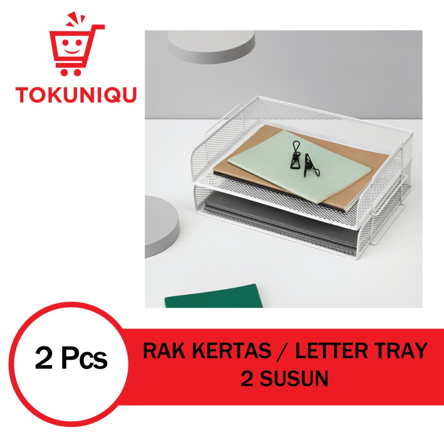 Jual Rak Dokumen Kertas 2 Susun Besi Letter Tray Paper Tray Organizer