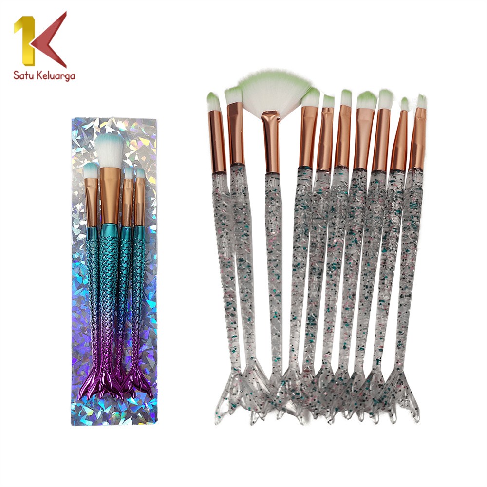 Jual Satu Keluarga Brush Make Up Set Mermaid In K K Brush Set